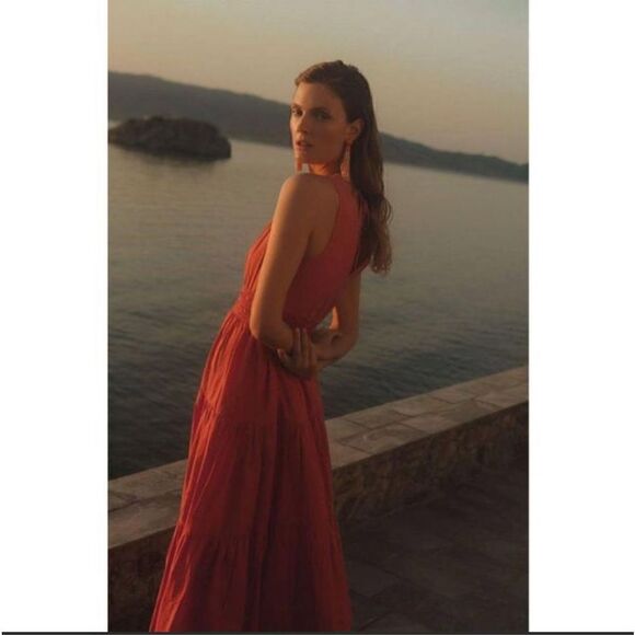 Anthropologie - Pink Rose Maeve Tiered Midi
Smocked Casual Maxi Dress size 4 - Picture 4 of 8